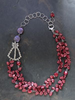 Image of Double Strand Watermelon Pearl Necklace